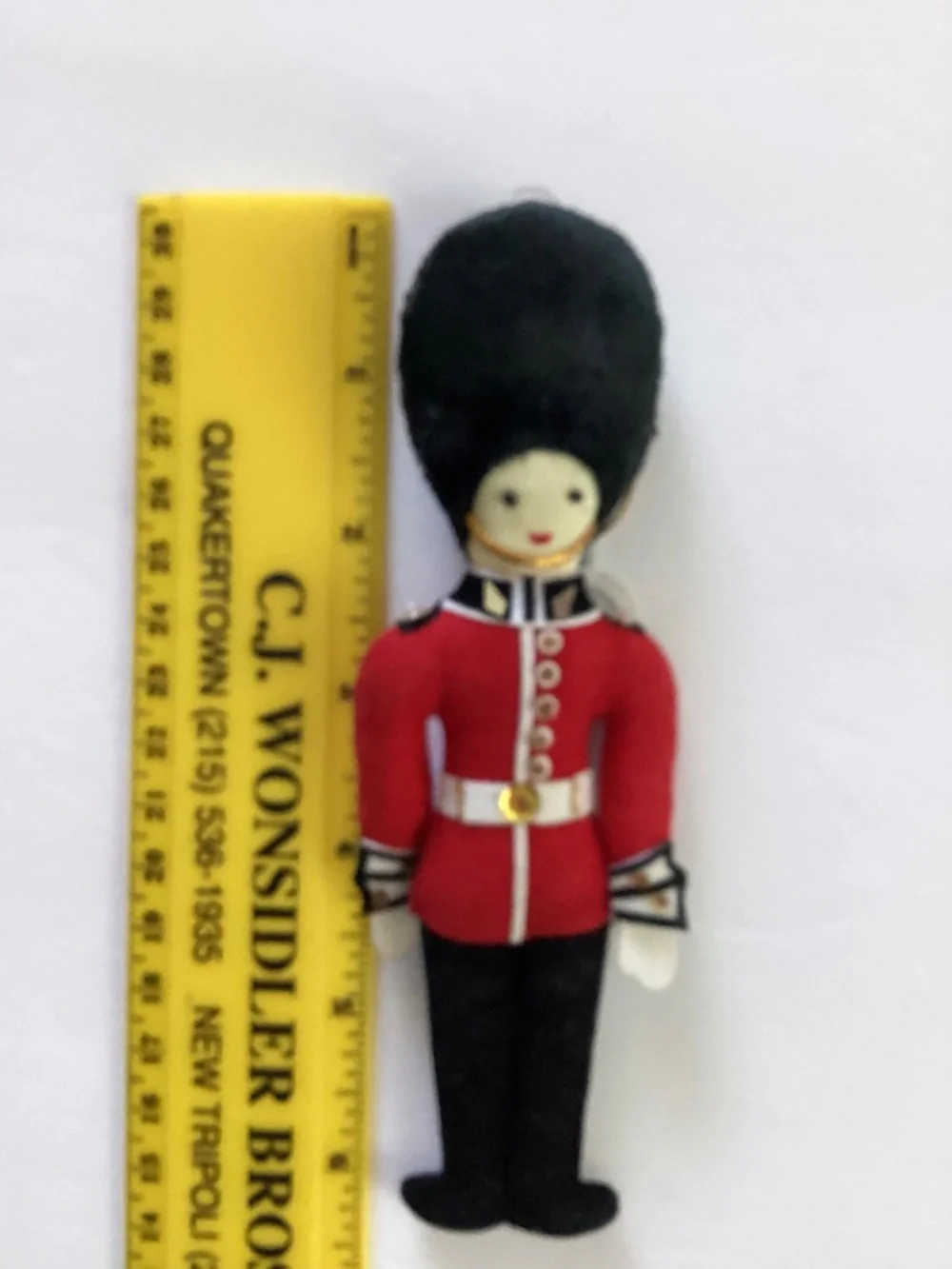 British Royal Guard Solider Plush Ornament Vtg St Nicholas